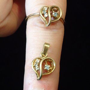 10k Gold Ring and Pendant set